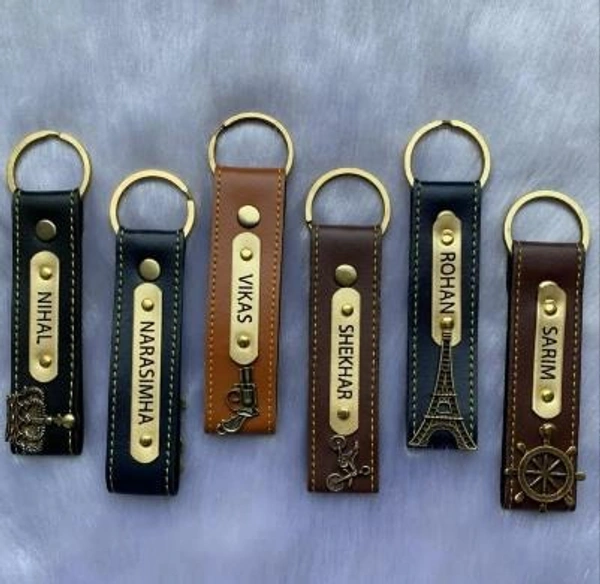 Faux Leather Keychain - Black