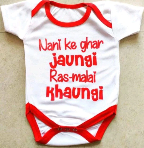 Printed Baby Rompers Red - 3 Month - 1 Year Kids., Red