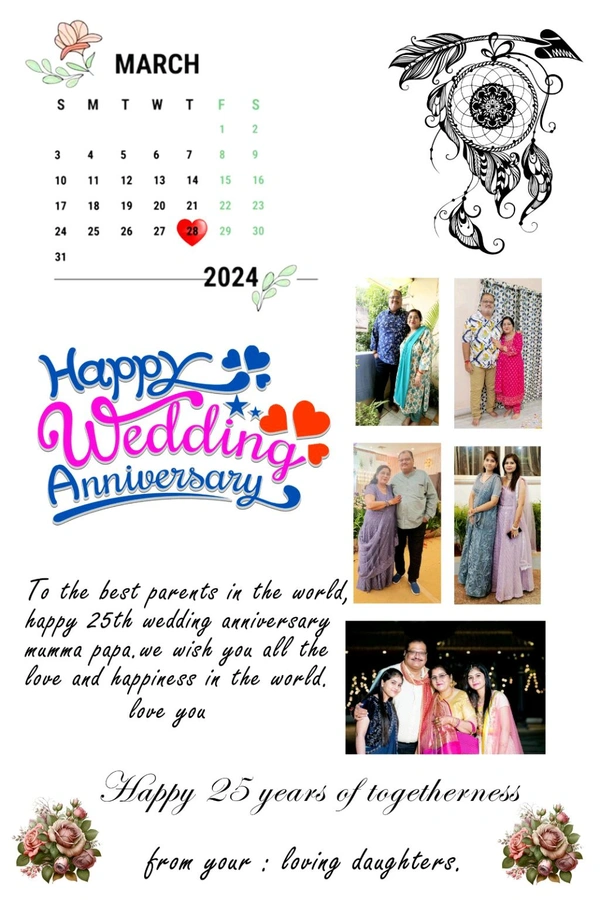 Happy Anniversary Photo Frame - ( 8x12 Inches)