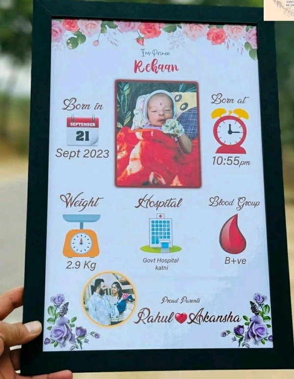 Baby Photo Frame 12 Month - ( 8X12 Inches)