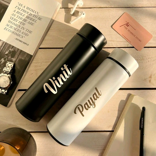 Personalized Temperature Bottle - 
 - Black