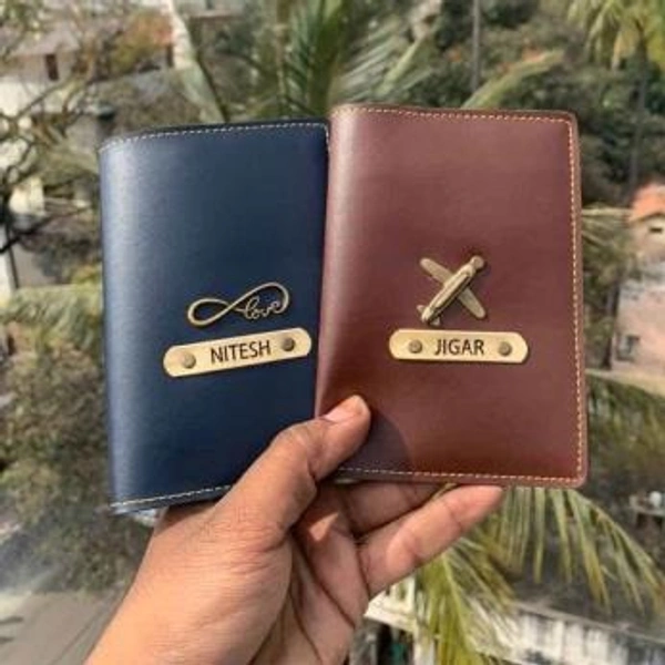 Faux Leather Passport Cover - Tan,BLUE,BEOWN,BLACK