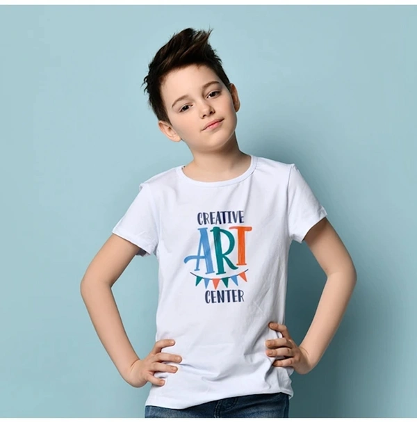 KIDS COTTON T-SHIRT - SIZES AVAILABLE: 20,22,24,26,28,30,32,34, White