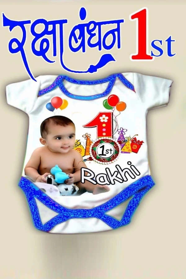Printed Baby Rompers Blue - 3 Month - 1 Year Kids., Colour