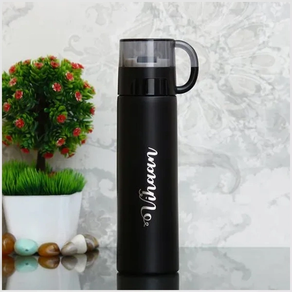 Vacuum Insulated Flask With Cup Lid 500ml - Black