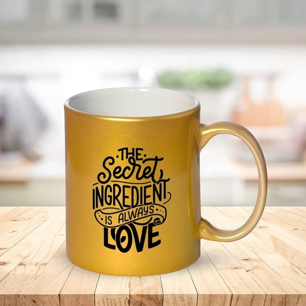 Golden mugs.