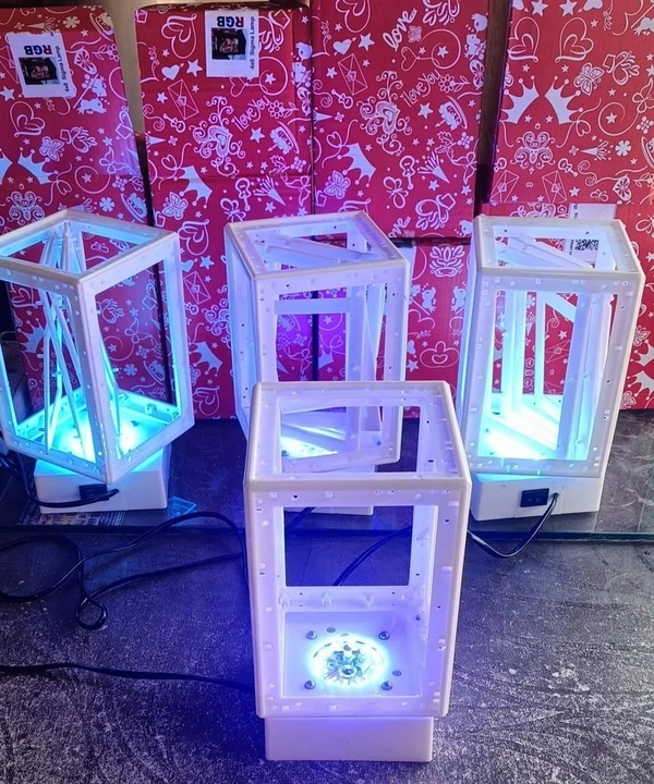 Plastic White Rgb Led Rotating Lamp Sublimation