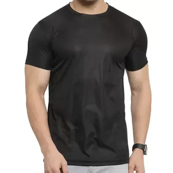 Polyster Tshirt ( Black ) - 18, 20, 22, 24, 26, 28, 30, 32, 34, 36, 38, 40, 42, and 44,, Black