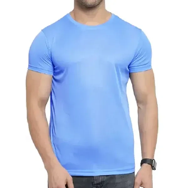 Polyster Tshirt ( SkyBlue ) - 18, 20, 22, 24, 26, 28, 30, 32, 34, 36, 38, 40, 42, and 44,, BLUE
