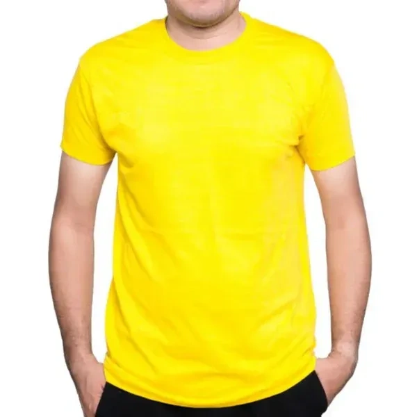 Polyster Tshirt ( Yellow ) - 18, 20, 22, 24, 26, 28, 30, 32, 34, 36, 38, 40, 42, and 44,, Yellow