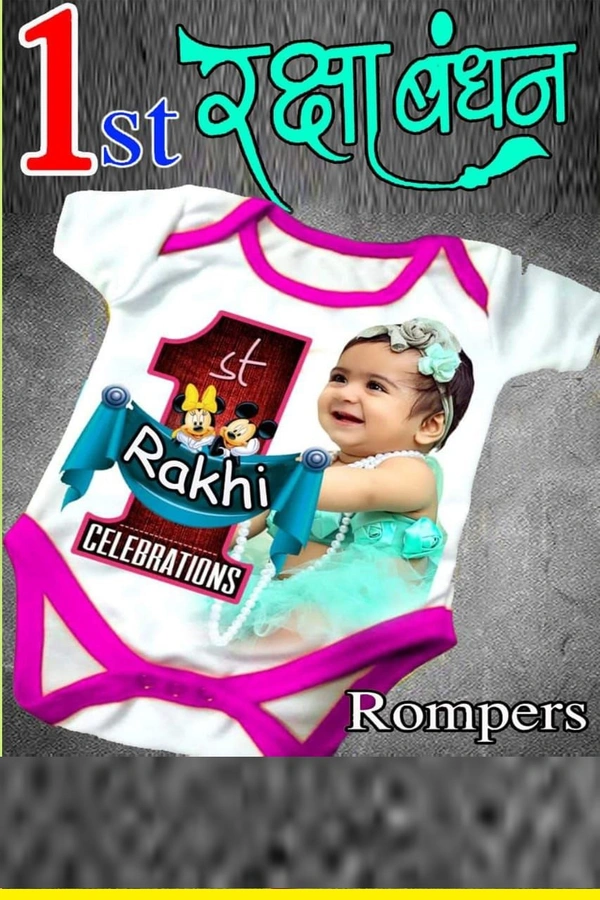 Printed Baby Rompers Blue - 3 Month - 1 Year Kids., Colour