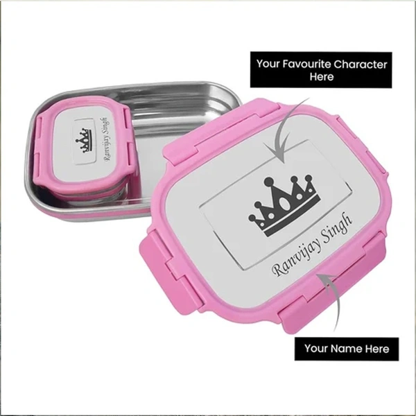 Stainless Steel Tiffin - Pink  For Marking - Pink