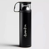 Vacuum Insulated Flask With Cup Lid 500ml - Black