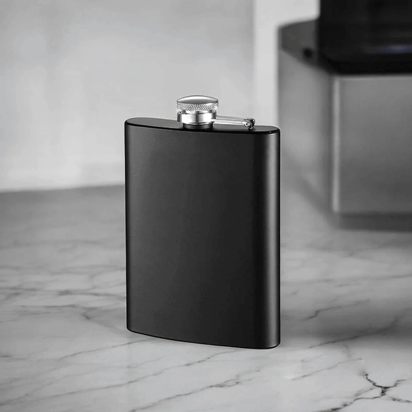 Stainless Steel Hip Flask | Black | For Engraving / UV