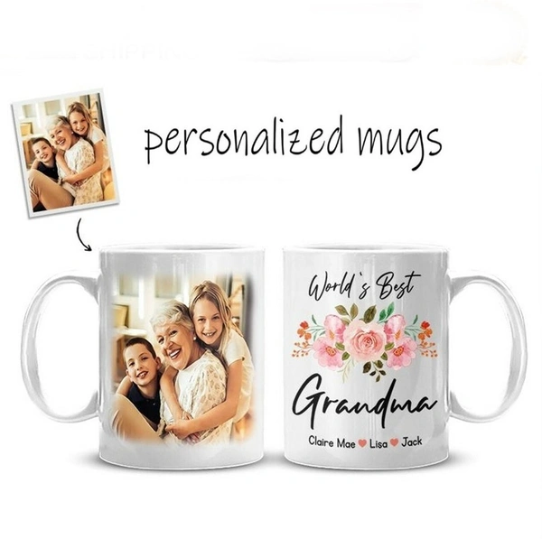 White mugs. Small Size - Red
