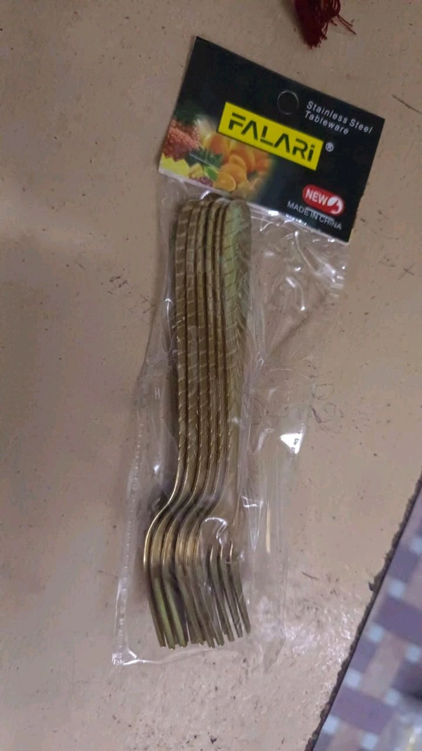 30packs Golden Fork 6pcs set Rs70 Per Pack  - Gold