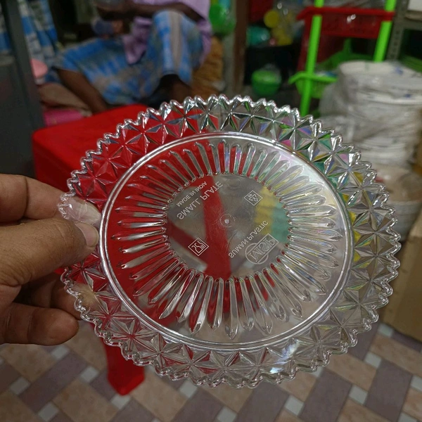 144pcs Crystal Plate 7inch Rs15 Per Pcs 