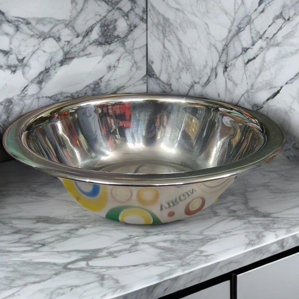 24pcs Steel bowl 7inch Rs40 Per Pcs