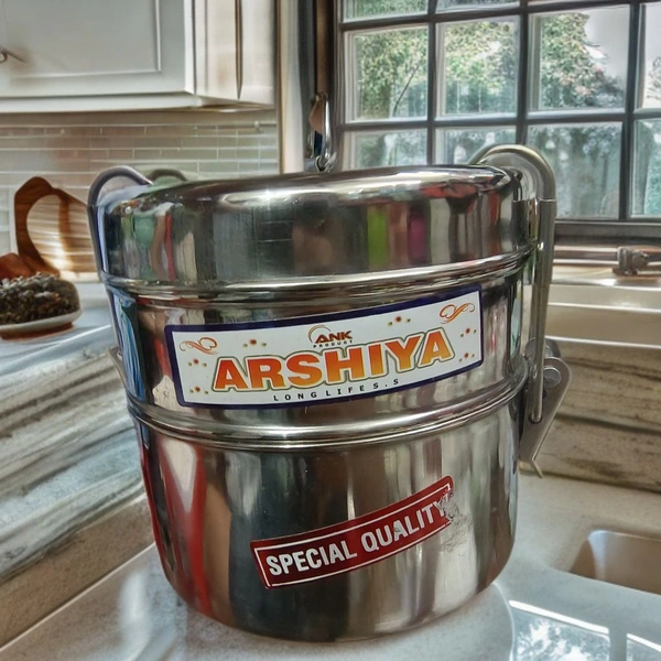 12 Pcs Steel Tiffin 2 Step Rs85 Per Pcs 