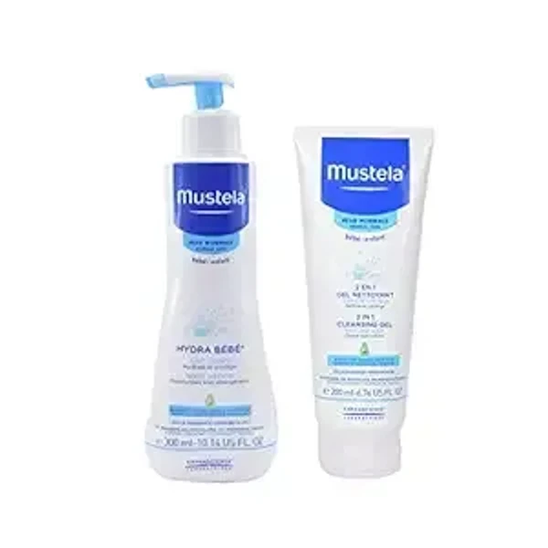 Mustela 2 in 1 Cleansing Gel, 200ml + Mustela Hydra Bebe Body Lotion, 300ml