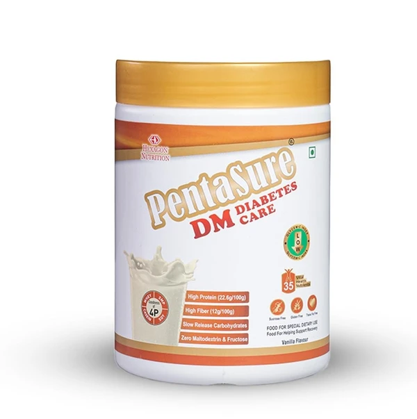 PentaSure DM – Diabetes Care Nutrition Drink to help manage Blood Sugar levels| Vanilla Flavor| 1 KG | 4 Proteins| High Fiber & Zero Maltodextrin