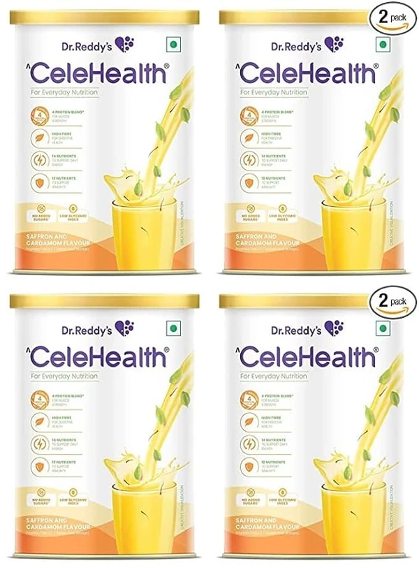 Celehealth Dr.Reddys Celehealth Daily Nutrition Drink Saffron & Cardamom Flavour- 400G X Pack Of 2