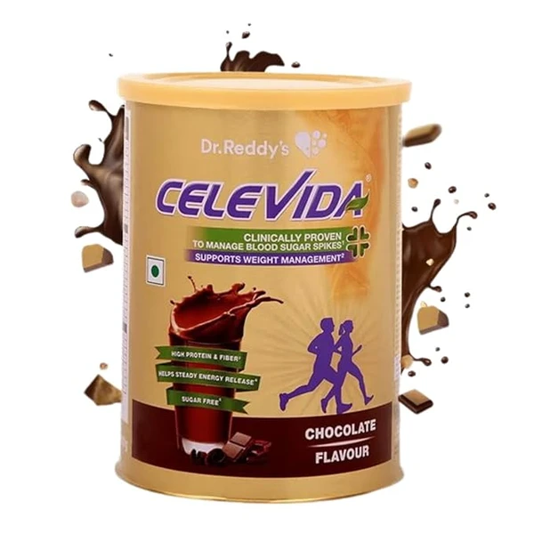 Dr. Reddy's Celevida for Diabetes Management - Nutrition Health Drink, Chocolate Flavour, 400g | No Added Sugar