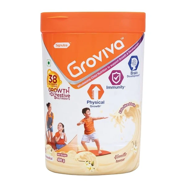 Groviva Child Nutrition Supplement Jar, Pack of 400g Powder (Chocolate)