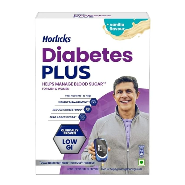 Horlicks Diabetes Plus, Vanilla, 400g | Helps Manage Blood Sugar | Starts working from Day 1