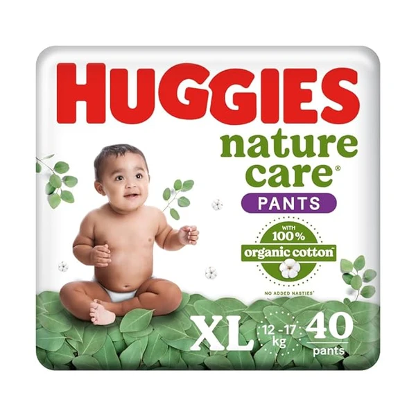 Huggies Nature Care Pants, Extra Large (Xl) Size Diaper Pants, 40 Count, Baby