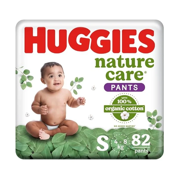 Huggies Nature Care Pants, Small Size Diaper Pants, 82 Count, Baby