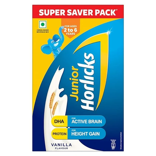 Junior Horlicks Vanilla Health & Nutrition Drink 1 kg Powder refill pack For Toddlers & Young Kids For Im