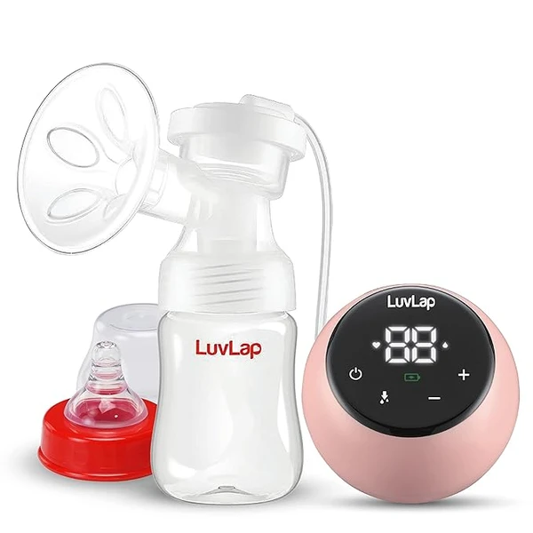 Luvlap Adore Electric Breast Pump with 2 Phase Pumping, Digital Touch Screen, Smart Memory, Dual Power Mode - USB & Battery, 2pcs Breast pads free, Soft & Gentle, BPA Free, One Year Warranty