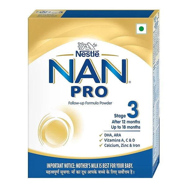 Nestle NAN PRO 3 Follow-Up Formula-Powder (After 12 months), Stage 3- 400g Bag-In-Box Pack