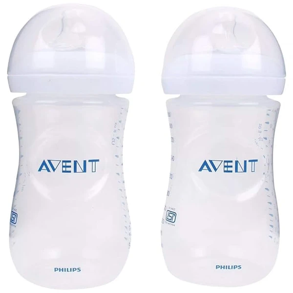 Philips Avent 260ml Natural Feeding Bottle (Clear, Pack of 2)