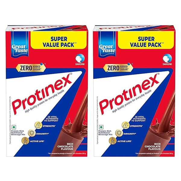 Protinex Health And Nutritional Protein Drink Mix Powder For Adults - (Rich Chocolate Flavor, 1 Kg, BIB) with 25 Vital Nutrients to Support Strength, Immunity & Active Life (Pack of 2)