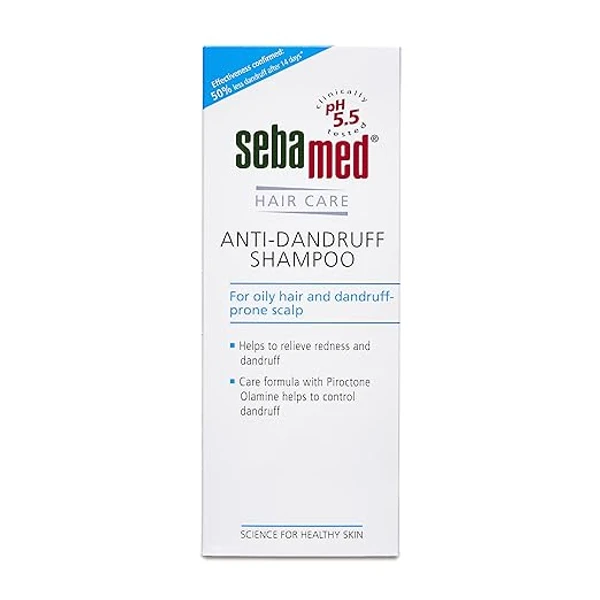 Sebamed Anti Dandruff Shampoo 200 ml I pH 5.5 I Reduces dandruff, scalp itching and irritation I Piroctone Olamine | phthalates, SLS and parabens free | 50% dandruff reduction in 2 weeks l Toxin free