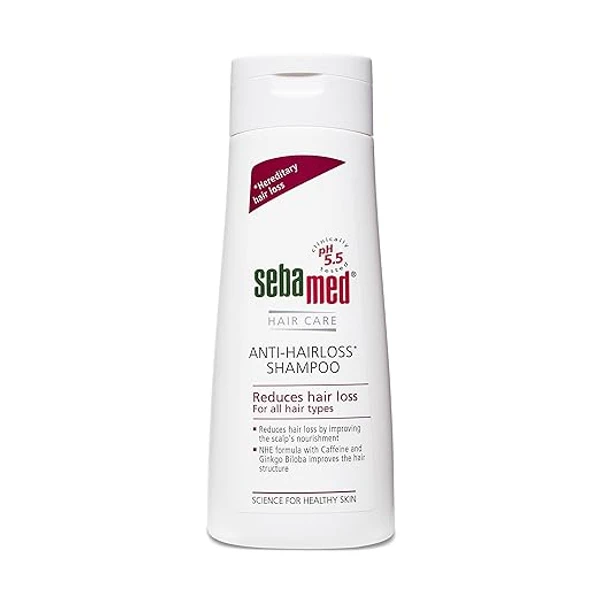 Sebamed Anti- Hairloss Shampoo 200Ml|Ph 5.5|Reduces Hairloss|Caffeine&Gingko Biloba|All Hair Types