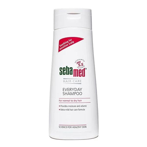 Sebamed Everyday Shampoo 200 ml|pH 5.5|Normal to dry hair| mild|Gives moisture & volume |phthalates & SLS and parabens free |men & women l shampoo for dry scalp Toxin free l Clinically proven l Toxin free