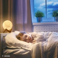  Ver2 aa Mini 3D Moon Lamp 3 Colour Changing Moon Night Lamp, Moonlight Lamp with Stand And USB for Bedrooms Valentine Gifts| Festival Gifts| Corporate Gifts| Wedding Gifts (Mini)*/ 03 - Free