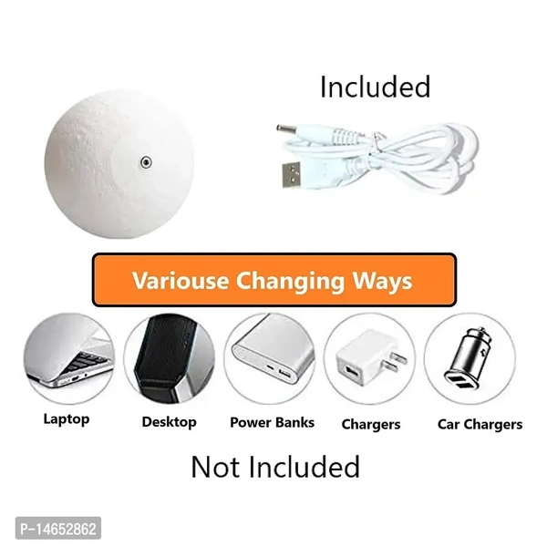  Ver2 aa Mini 3D Moon Lamp 3 Colour Changing Moon Night Lamp, Moonlight Lamp with Stand And USB for Bedrooms Valentine Gifts| Festival Gifts| Corporate Gifts| Wedding Gifts (Mini)*/ 03 - Free