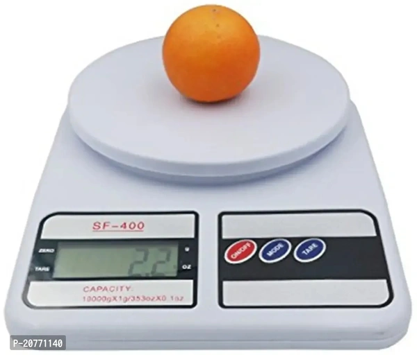 Electronic Digital 10 Kg Weight Scale Lcd Kitchen Weight Scale Machine Measureformeasuringfruits,Spice,Food,Vegetable And More (Sf-400) White*/ 02 - Free