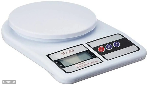 Electronic Digital 10 Kg Weight Scale Lcd Kitchen Weight Scale Machine Measureformeasuringfruits,Spice,Food,Vegetable And More (Sf-400) White*/ 02 - Free