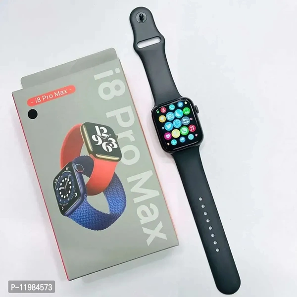  i8 Pro Max Touch Screen Bluetooth Calling Smartwatch with Activity Tracker Compatible with All 3G/4G/5G Android iOS Smartphones - Black