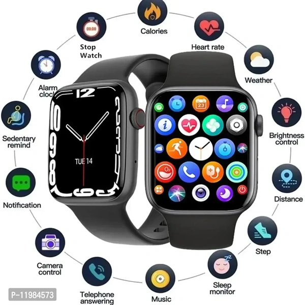  i8 Pro Max Touch Screen Bluetooth Calling Smartwatch with Activity Tracker Compatible with All 3G/4G/5G Android iOS Smartphones - Black