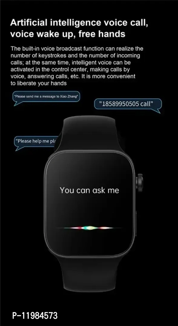  i8 Pro Max Touch Screen Bluetooth Calling Smartwatch with Activity Tracker Compatible with All 3G/4G/5G Android iOS Smartphones - Black