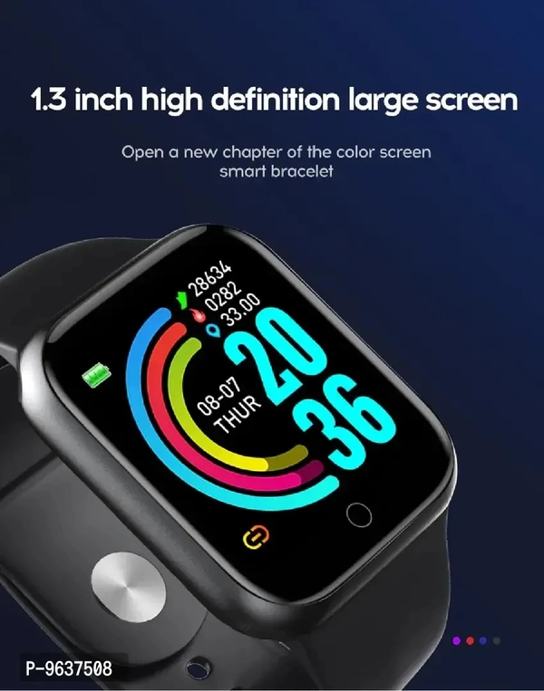 Waterproof Stylish D20 Touchscreen Smart Watch Bluetooth Smartwatch with Blood Pressure Tracking, Heart Rate Sensor and Basic Functionality*