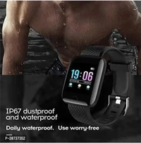 ID-116 Smartwatch for Mens Womens Boys Girls, Bluetooth Smart Fitness Band Watch with Heart Rate Activity Tracker Step Sports Activity Tracker Smart Watch for Men Women 