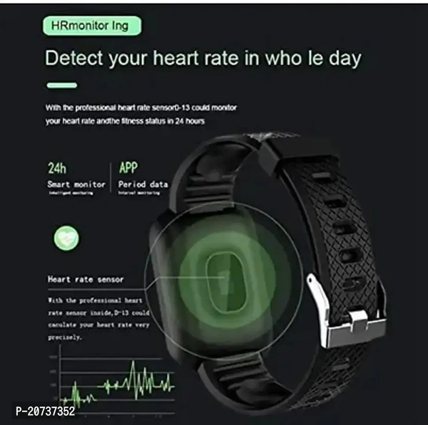 ID-116 Smartwatch for Mens Womens Boys Girls, Bluetooth Smart Fitness Band Watch with Heart Rate Activity Tracker Step Sports Activity Tracker Smart Watch for Men Women 