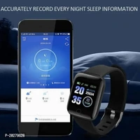 Smart Watch ID116 Plus New Version Bluetooth Smart Fitness Band Watch with Heart Rate Activity Tracker Waterproof Body- Blood Pressure Touchscreen for Men/Women - Black*